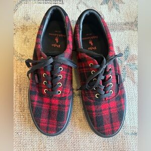 Polo by Ralph Lauren Plaid Red and Black Sneakers